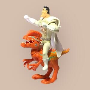 Playskool Chomp N’ Stomp Jurassic World Dinosaur & Metro Man Action Figures Lot